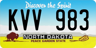 ND license plate KVV983