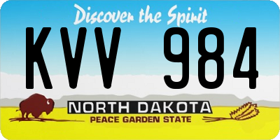 ND license plate KVV984