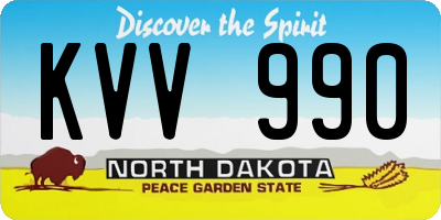 ND license plate KVV990