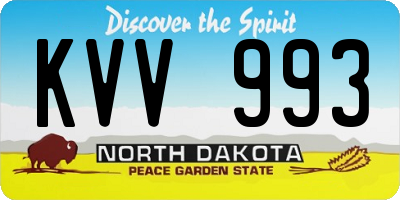 ND license plate KVV993