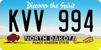 ND license plate KVV994