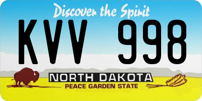 ND license plate KVV998