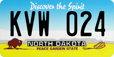 ND license plate KVW024