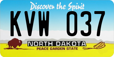 ND license plate KVW037