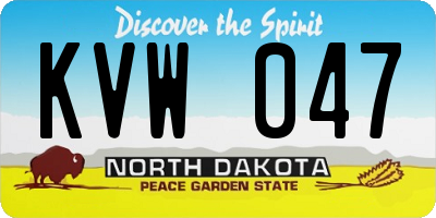 ND license plate KVW047