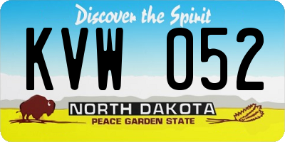 ND license plate KVW052