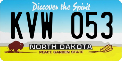 ND license plate KVW053