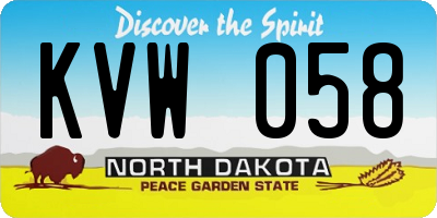 ND license plate KVW058