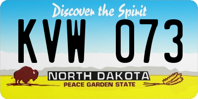 ND license plate KVW073