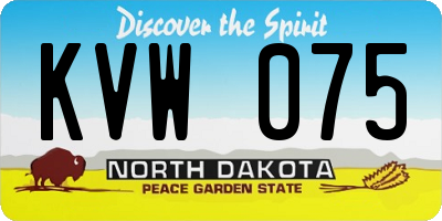 ND license plate KVW075
