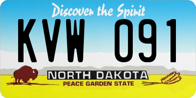 ND license plate KVW091