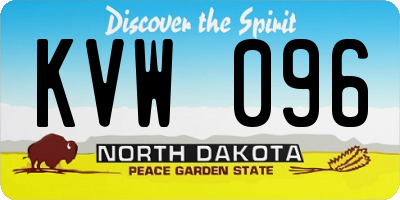 ND license plate KVW096