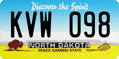 ND license plate KVW098