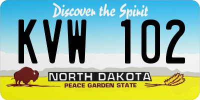 ND license plate KVW102