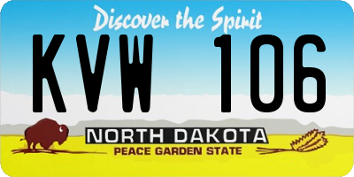 ND license plate KVW106