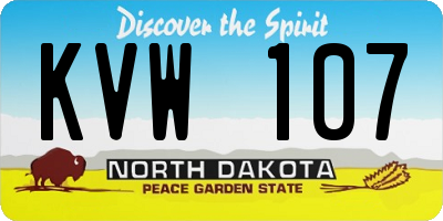 ND license plate KVW107