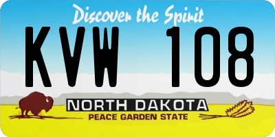 ND license plate KVW108