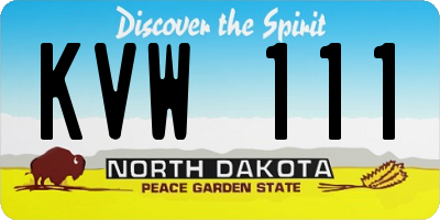 ND license plate KVW111