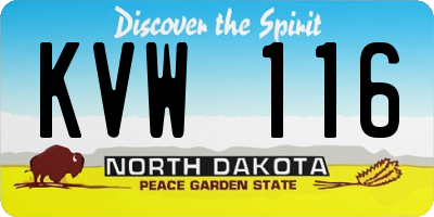 ND license plate KVW116