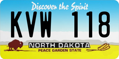 ND license plate KVW118