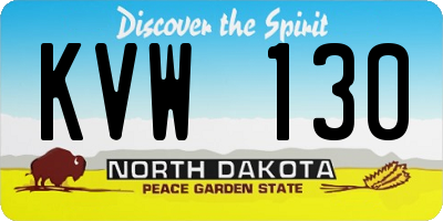 ND license plate KVW130
