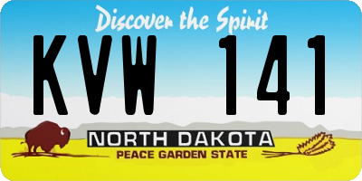 ND license plate KVW141