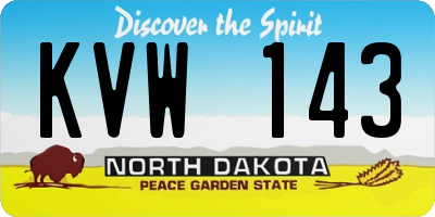 ND license plate KVW143