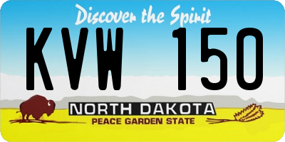 ND license plate KVW150