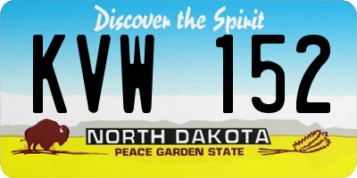 ND license plate KVW152