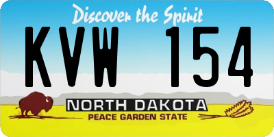 ND license plate KVW154