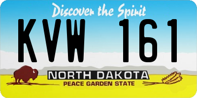 ND license plate KVW161