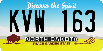 ND license plate KVW163