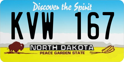 ND license plate KVW167
