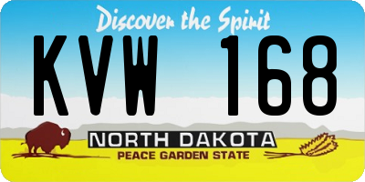 ND license plate KVW168