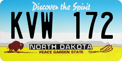 ND license plate KVW172