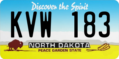 ND license plate KVW183