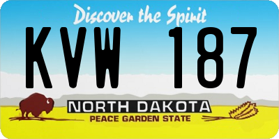 ND license plate KVW187