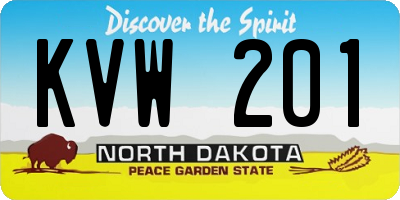 ND license plate KVW201