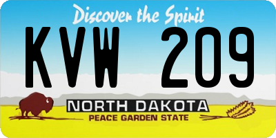 ND license plate KVW209
