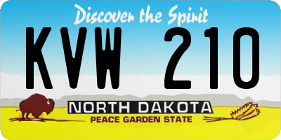 ND license plate KVW210