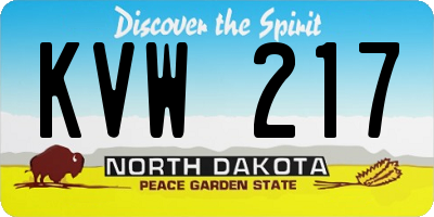 ND license plate KVW217