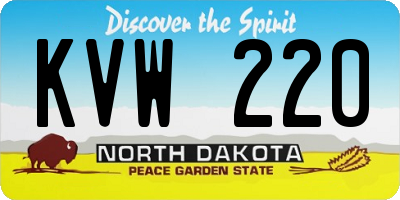 ND license plate KVW220