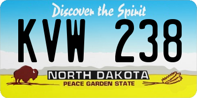 ND license plate KVW238