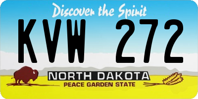 ND license plate KVW272