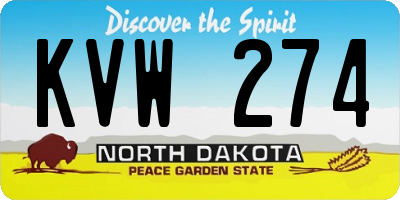 ND license plate KVW274