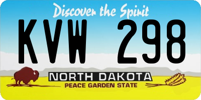 ND license plate KVW298