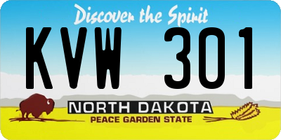 ND license plate KVW301