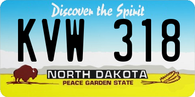 ND license plate KVW318