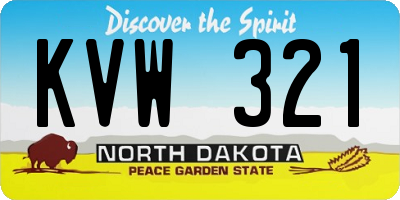 ND license plate KVW321
