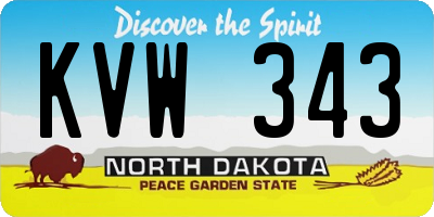 ND license plate KVW343